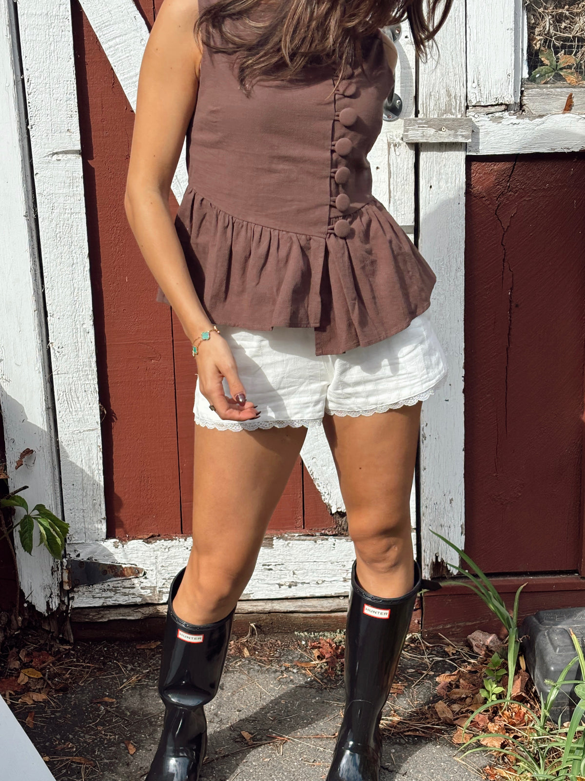 Seaport Button Top