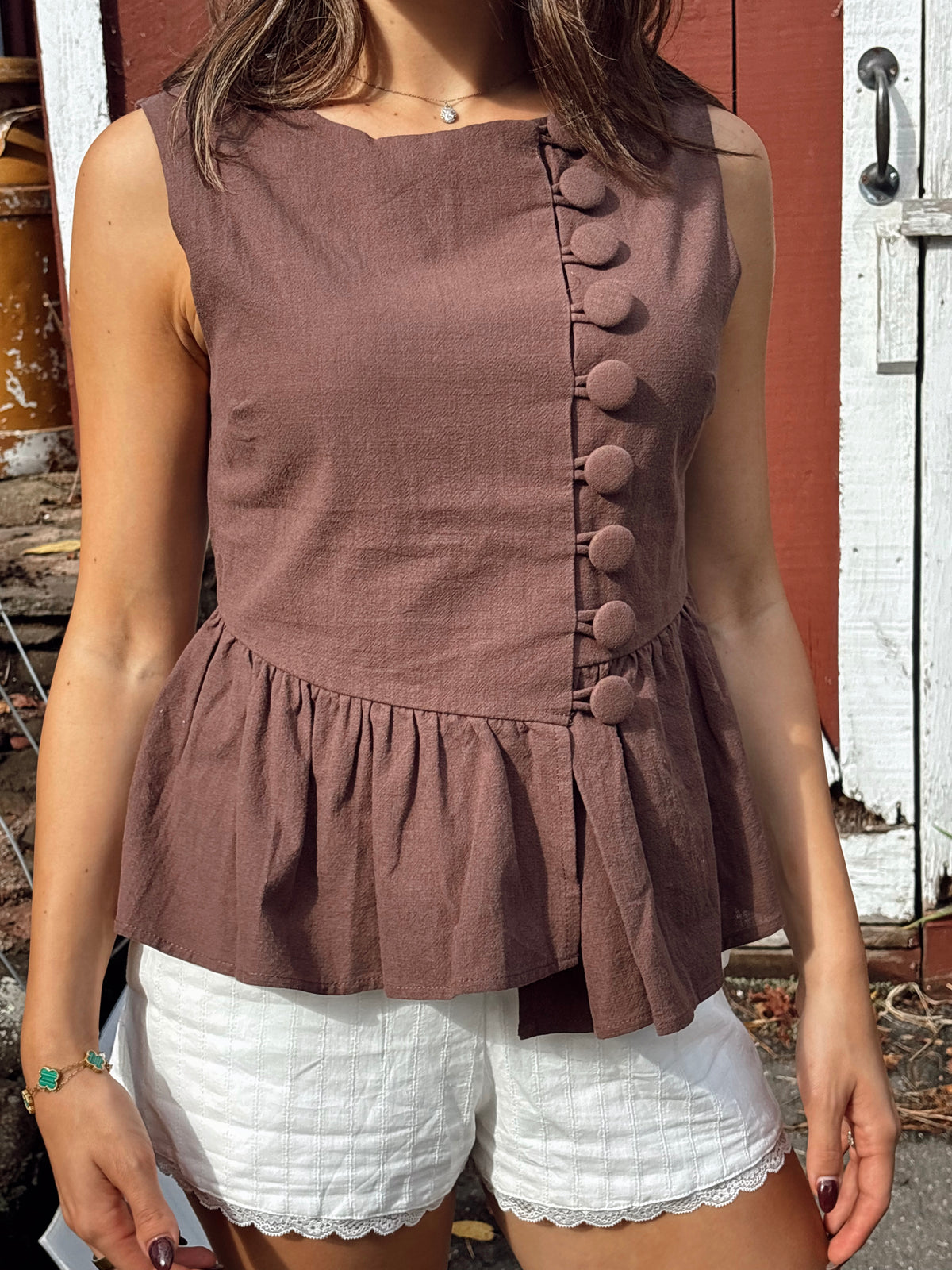 Seaport Button Top